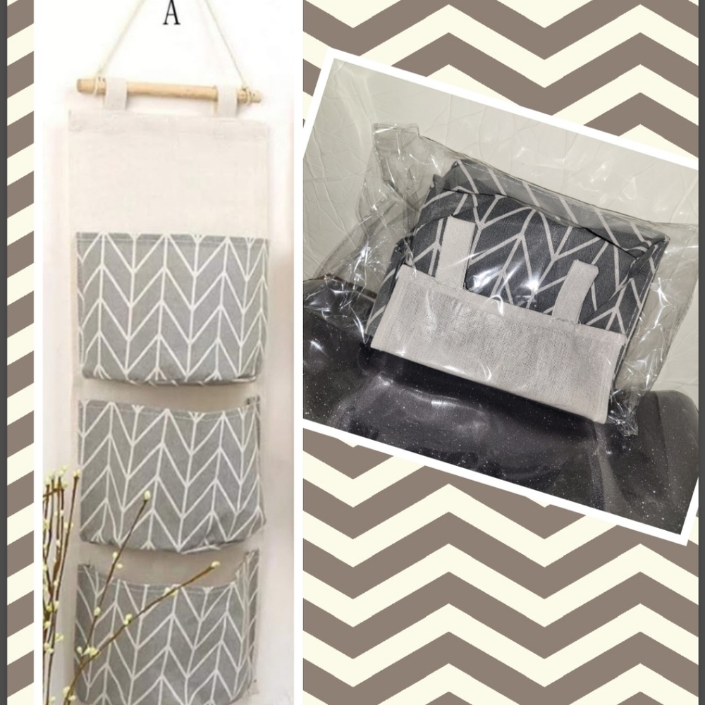 3 tier Hanging Storage Basket gray / white